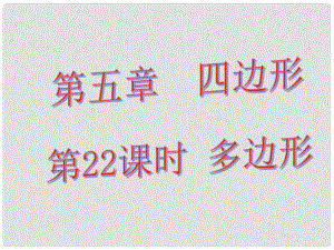 中考易廣東省中考數(shù)學(xué)總復(fù)習(xí) 第五章 四邊形 第22課時(shí) 多邊形課件