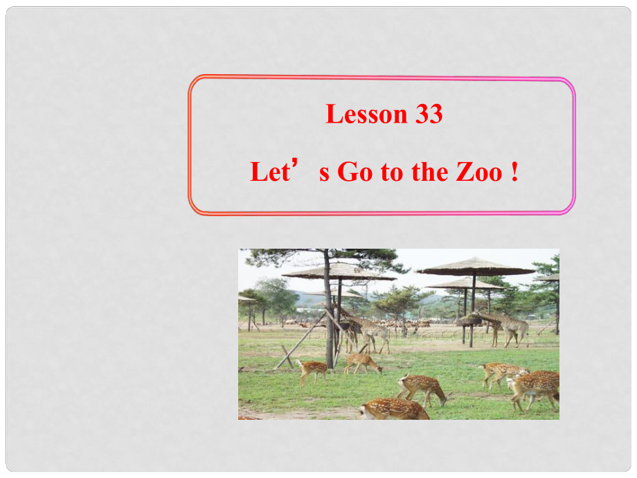 甘肅省酒泉市第三中學(xué)七年級英語上冊 Unit 6 Let’s Go Lesson 33 Let's Go to the Zoo課件 （新版）冀教版_第1頁