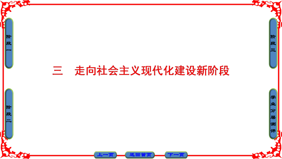 高中歷史 專題3 中國社會(huì)主義建設(shè)道路的探索 3 走向社會(huì)主義現(xiàn)代化建設(shè)新階段課件 人民版必修2_第1頁