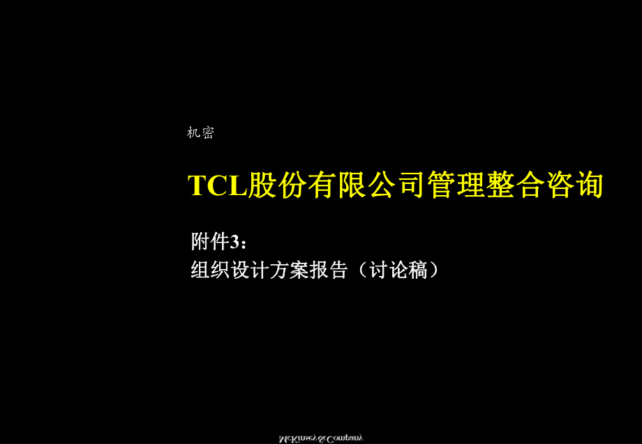 【咨询报告】TCL股份有限公司管理整合咨询组织设计方案报告_第1页
