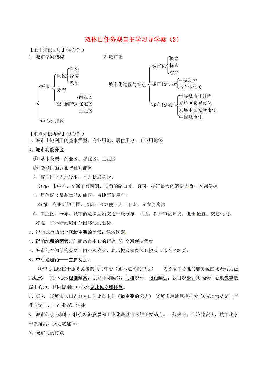 江蘇省海門市包場(chǎng)高級(jí)中學(xué)高一地理 雙休日任務(wù)型自主學(xué)習(xí)導(dǎo)學(xué)案2_第1頁