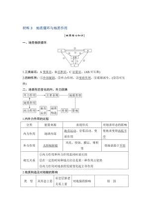 地理創(chuàng)新設(shè)計(jì)二輪專題復(fù)習(xí)全國(guó)通用文檔：第四部分 考前靜悟材料 材料3 Word版含答案