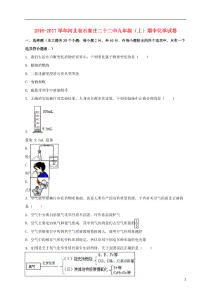 九年級(jí)化學(xué)上學(xué)期期中試卷含解析 新人教版29