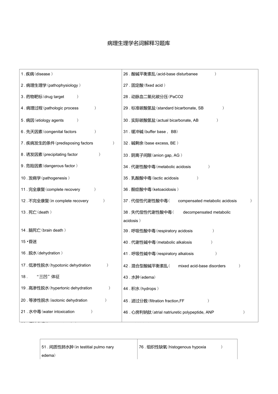 病理生理学-名词解释习题库_第1页