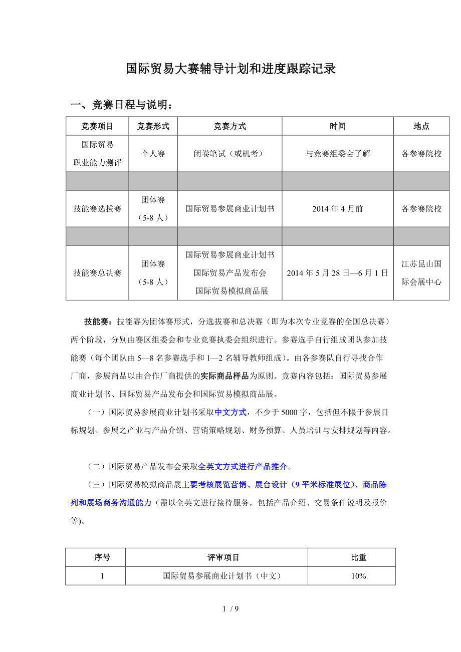 国贸大赛辅导计划和进度跟踪_第1页