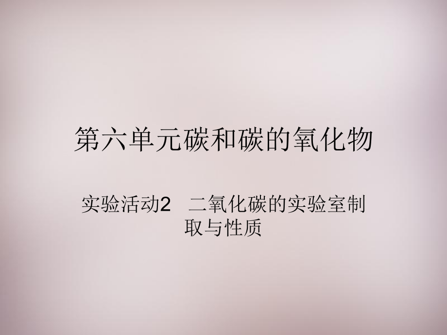 湖北省孝感市孝南区肖港镇肖港初级中学九年级化学上册 第六单元 实验活动2 二氧化碳的实验室制取与性质课件 新版新人教版_第1页