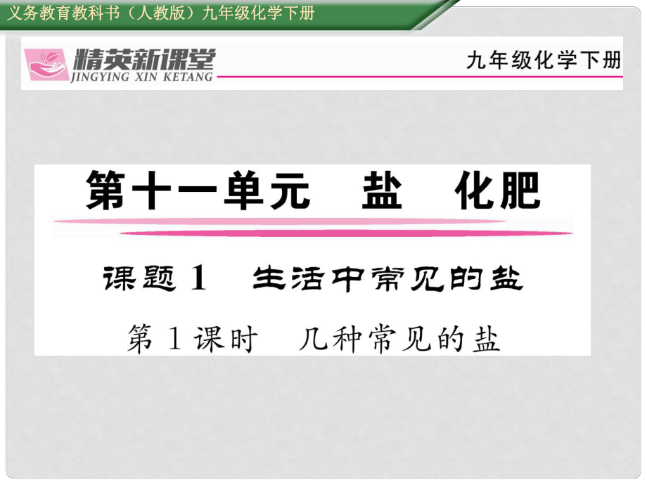 九年级化学下册 第十一单元 盐 化肥 课题1 生活中常见的盐 第1课时 几种常见的盐课件 （新版）新人教版_第1页