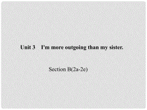 八年級英語上冊 Unit 3 I'm more outgoing than my sister Section B(2a2e)習題課件 （新版）人教新目標版