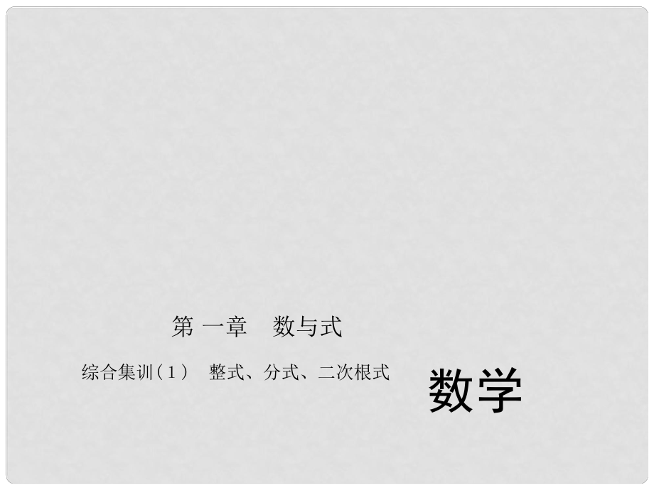 中考數(shù)學考點總復習 綜合集訓1 整式、分式、二次根式課件 新人教版_第1頁