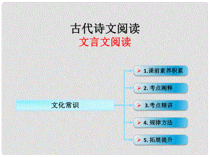 高考語(yǔ)文一輪復(fù)習(xí) 古詩(shī)文閱讀 文化常識(shí)課件 新人教版