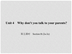 原八年級英語下冊 Unit 4 Why don't you talk to your parents（第5課時）Section B(2a2e)課件 （新版）人教新目標版