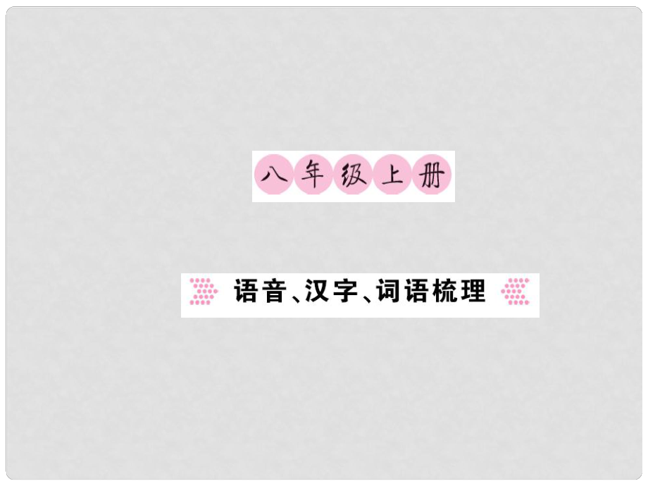 中考语文 八上 语音、汉字、词语梳理课件_第1页