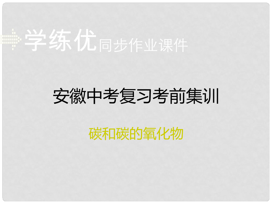 安徽省中考化学复习 专题二 碳和碳的氧化物习题课件 新人教版_第1页