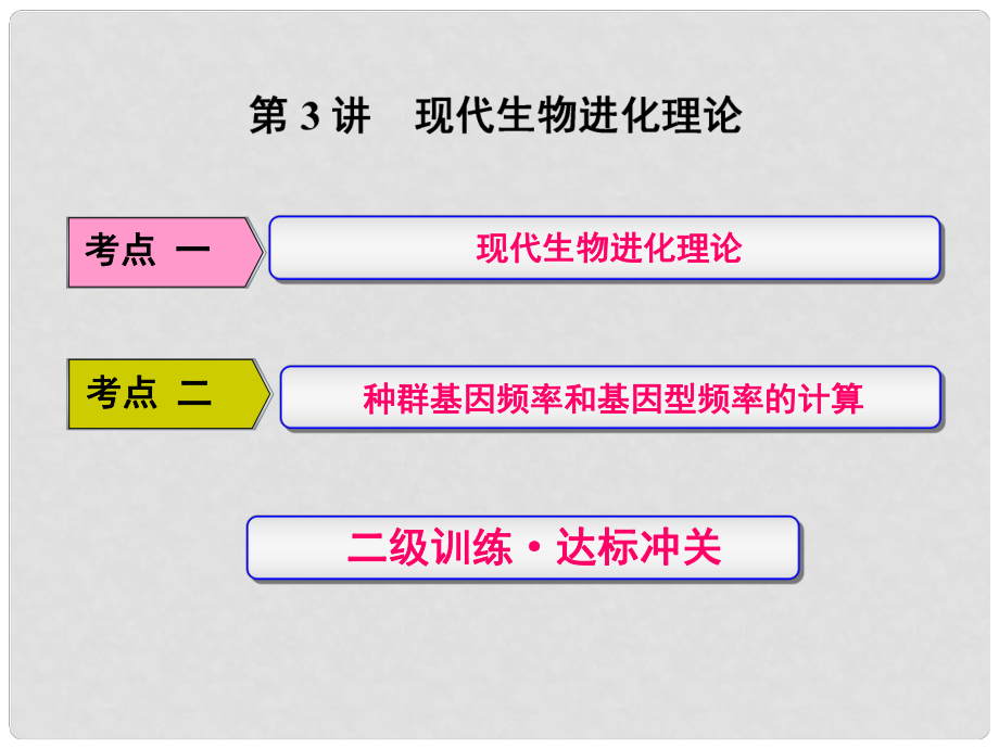 練酷版高考生物一輪復(fù)習(xí) 第三單元 生物變異、育種和進(jìn)化 第3講 現(xiàn)代生物進(jìn)化理論課件（必修2）_第1頁(yè)