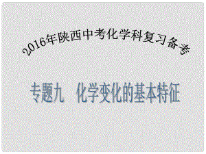 陜西省中考化學備考復習 專題九 化學變化的基本特征課件