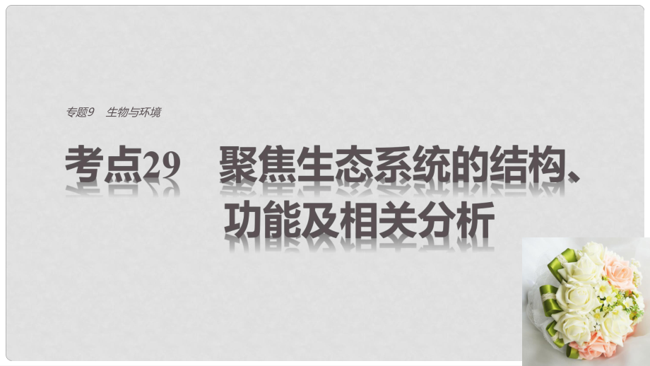 高考生物考前3個(gè)月專題復(fù)習(xí) 專題9 生物與環(huán)境 考點(diǎn)29 聚焦生態(tài)系統(tǒng)的結(jié)構(gòu)、功能及相關(guān)分析課件_第1頁(yè)