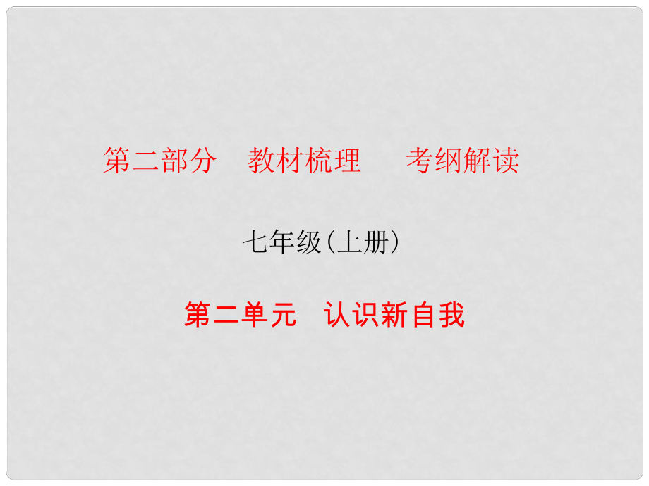 中考易廣東省中考政治總復(fù)習(xí) 七上 第二單元 認(rèn)識新自我課件_第1頁