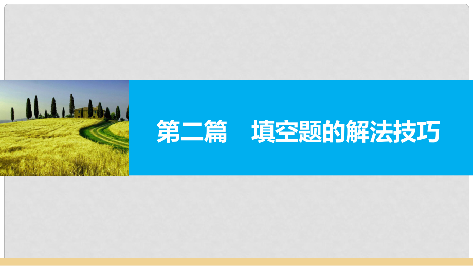 新（全国甲卷）高考数学大二轮总复习与增分策略 第二篇 填空题的解法技巧课件 文_第1页