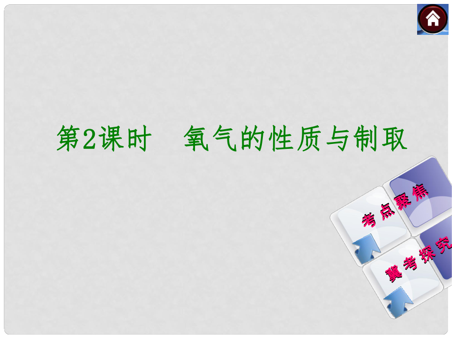 河北省石家莊市第三十一中學中考化學 第2課時《氧氣的性質(zhì)與制取》復習課件_第1頁