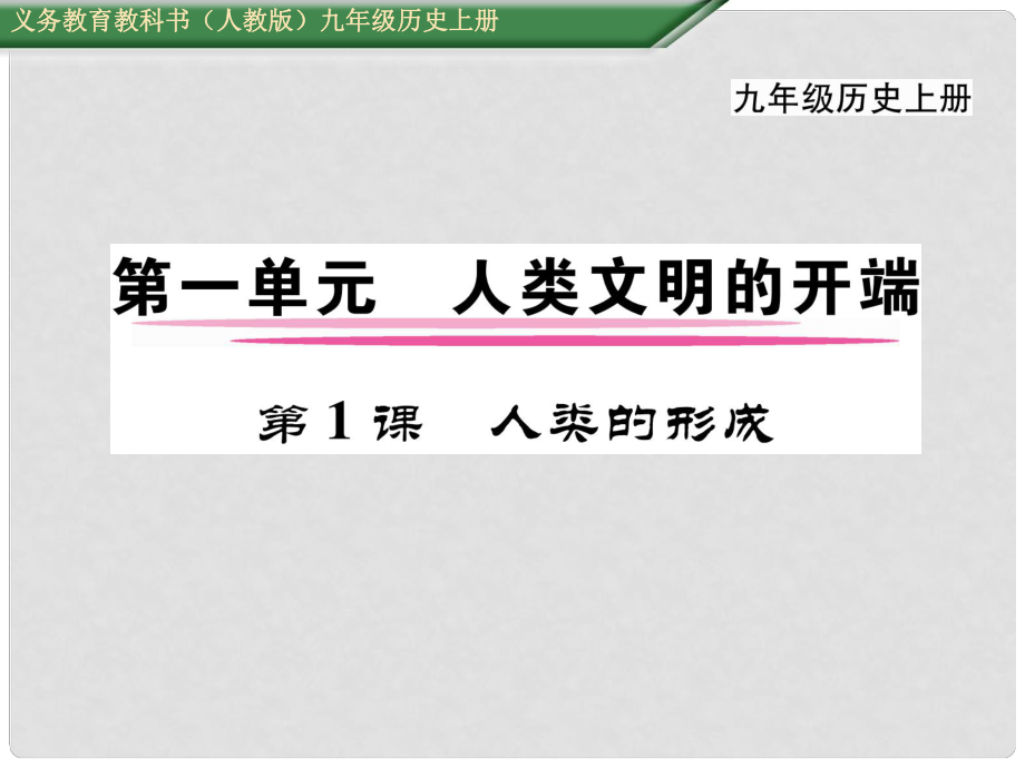 九年級(jí)歷史上冊(cè) 第1課 人類(lèi)的形成課件 新人教版_第1頁(yè)