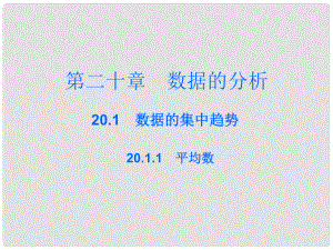 廣東學(xué)導(dǎo)練八年級(jí)數(shù)學(xué)下冊(cè) 20.1.1 平均數(shù)課件 （新版）新人教版