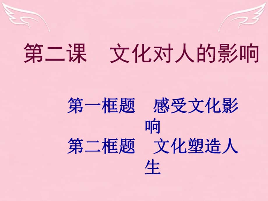 福建省漳州市薌城中學(xué)高中政治 第二課 感受文化影響課件 新人教版必修_第1頁(yè)