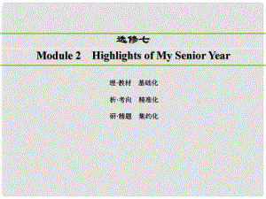 講練測高考英語一輪復習 Module 2 Highlights of My Senior Year課件 外研版選修7