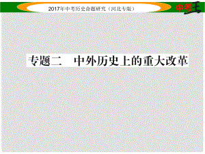 中考?xì)v史總復(fù)習(xí) 第三編 政史綜合速查 專題二 中外歷史上的重大改革課件