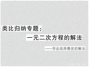 八年級數(shù)學下冊 類比歸納專題 一元二次方程的解法課件 （新版）滬科版