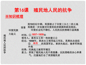 廣東學導練九年級歷史上冊 第16課 殖民地人民的抗爭課件 新人教版