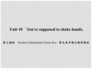 原九年級英語全冊 Unit 10 You're supposed to shake hands（第3課時）Section A（Grammar Focus4c）同步語法精講精練課件 （新版）人教新目標(biāo)版