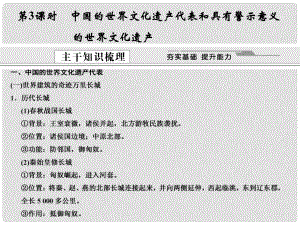 高考?xì)v史一輪復(fù)習(xí)講義 第3課時(shí)中國(guó)的世界文化遺產(chǎn)代表和具有警示意義的世界文化遺產(chǎn)課件 新人教選修6