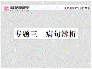 九年級語文下冊 專題復習三 病句辨析課件 （新版）語文版