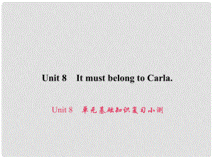 原九年級(jí)英語(yǔ)全冊(cè) Unit 8 It must belong to Carla基礎(chǔ)知識(shí)復(fù)習(xí)小測(cè)課件 （新版）人教新目標(biāo)版