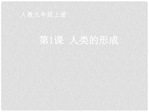 安徽省太和縣北城中學(xué)九年級歷史上冊 第1課 人類的形成參考課件 新人教版