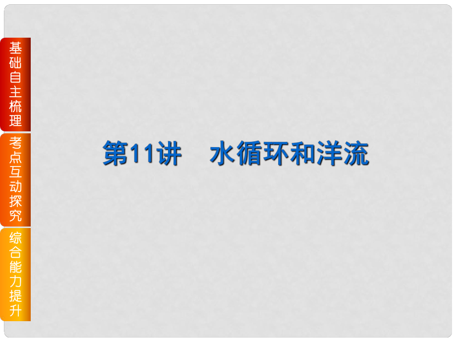 高考復(fù)習(xí)方案（全國(guó)卷地區(qū)）高考地理一輪復(fù)習(xí) 第3章 自然環(huán)境中的物質(zhì)運(yùn)動(dòng)和能量交換 第11講 水循環(huán)和洋流課件 湘教版_第1頁(yè)