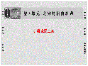 高中語文 第三單元 北宋的舊曲新聲 8 柳永詞二首課件 魯人版選修《唐詩宋詩選讀》