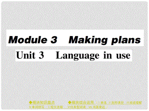 七年級(jí)英語下冊(cè) Module 3 Making plans Unit 3 Language in use作業(yè)課件 （新版）外研版