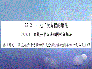 九級數(shù)學(xué)上冊 . 一元二次方程的解法習(xí)題課件 （新版）華東師大版