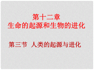 八年級(jí)生物上冊(cè) 第十二章 第三節(jié) 人類的起源與進(jìn)化課件 （新版）北京版