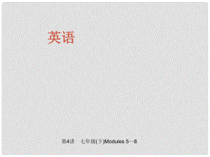 中考英語 第一部分 教材知識梳理 第4講 七下 Modules 58課件