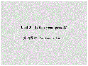 原七年級英語上冊 Unit 3 Is this your pencil（第4課時）Section B（1a1e）習題課件 （新版）人教新目標版