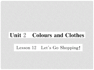 七年級(jí)英語(yǔ)上冊(cè) Unit 2 Colours and Clothes Lesson 12 Let's Go Shopping課件 （新版）冀教版