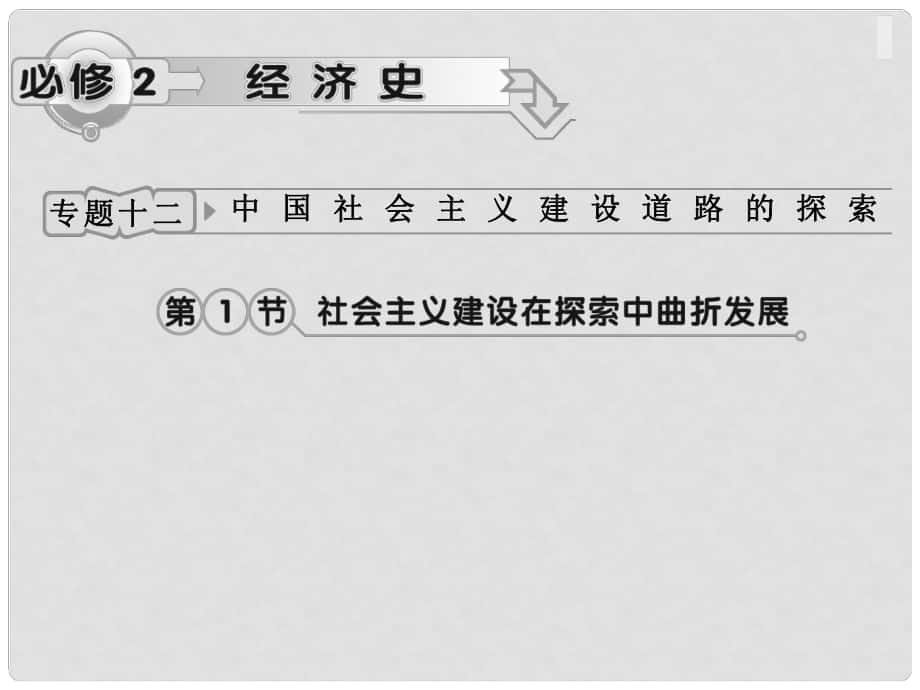 高考歷史一輪復習 專題12 第1節(jié) 社會主義建設在探索中曲折發(fā)展課件 人民版_第1頁