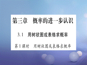 九級(jí)數(shù)學(xué)上冊(cè) 3. 用樹(shù)狀圖或表格求概率習(xí)題課件 （新版）北師大版