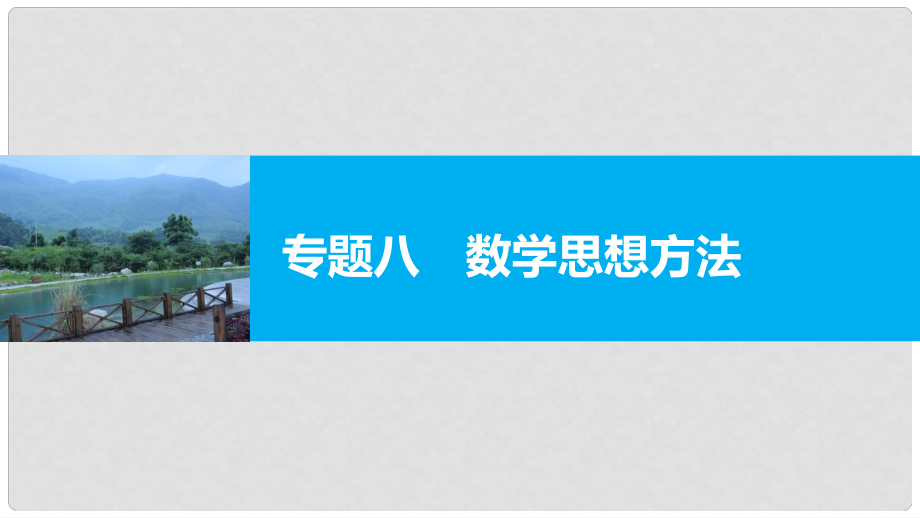 新（全國甲卷）高考數(shù)學大二輪總復習與增分策略 專題八 數(shù)學思想方法課件 文_第1頁