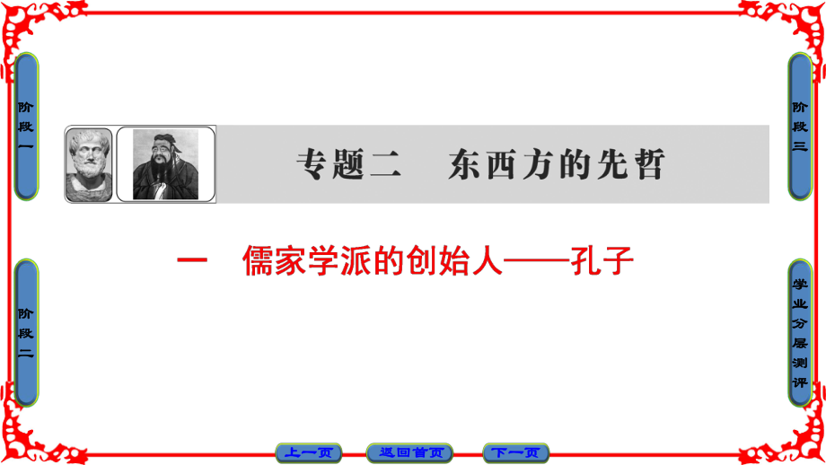 高中歷史 專題2 東西方的先哲 一 儒家學(xué)派的創(chuàng)始人——孔子課件 人民版選修4_第1頁