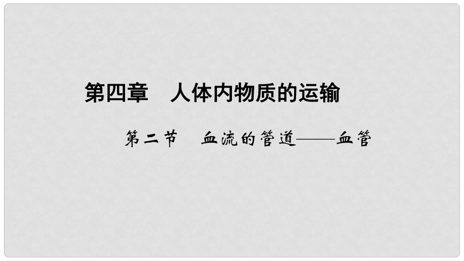 七年級生物下冊 第四章 第二節(jié) 血流的管道——血管課件 （新版）新人教版_第1頁