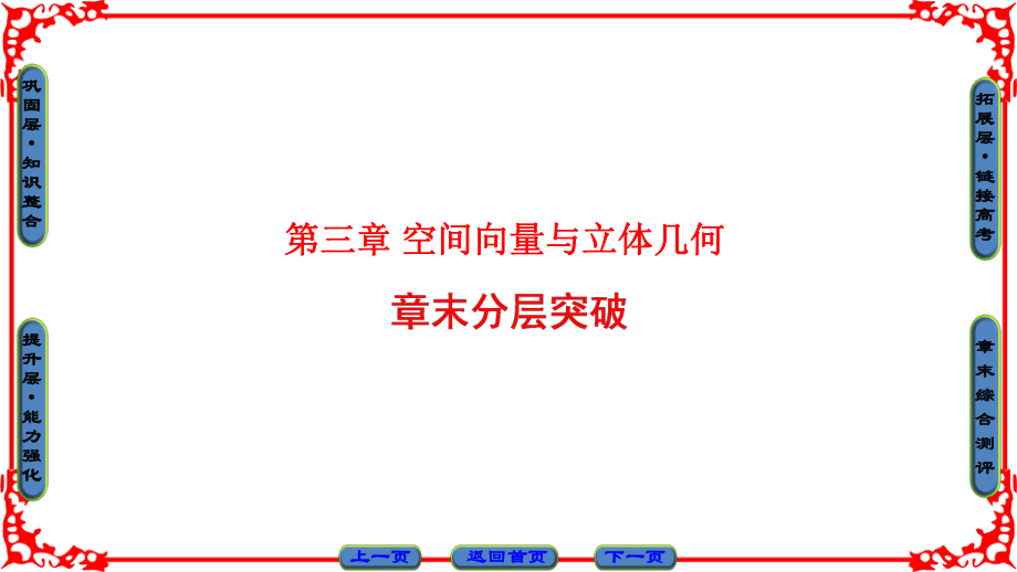 高中數(shù)學(xué) 第三章 空間向量與立體幾何章末分層突破課件 新人教B版選修21_第1頁(yè)