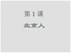 七年級歷史上冊 第一單元 第1課 北京人課件 華東師大版